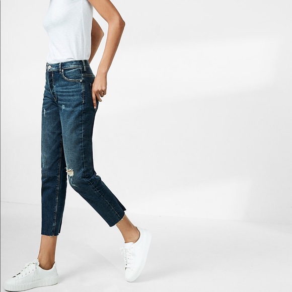 2/$45 | Express High Waisted Cropped Jeans - Picture 2 of 6